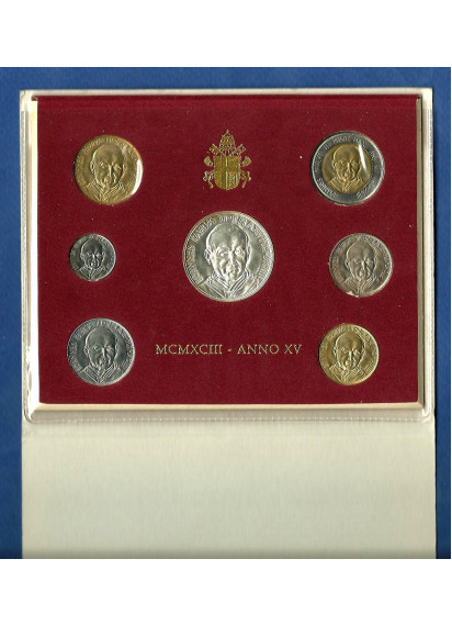 1993 - Giovanni Paolo II  Divisionale Anno XV  Vaticano - Confezione Zecca 